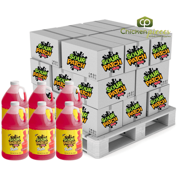 Sour Patch Kids Redberry Slushy Syrup, 5:1 Concentrate, 1.89L/64 oz, 6/Case, Pallet of 60 Cases (360 Units)