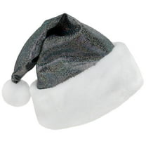 SeasonsTrading Sparkly Black Santa Hat - Fun Holiday Xmas Christmas Costume Party Hat