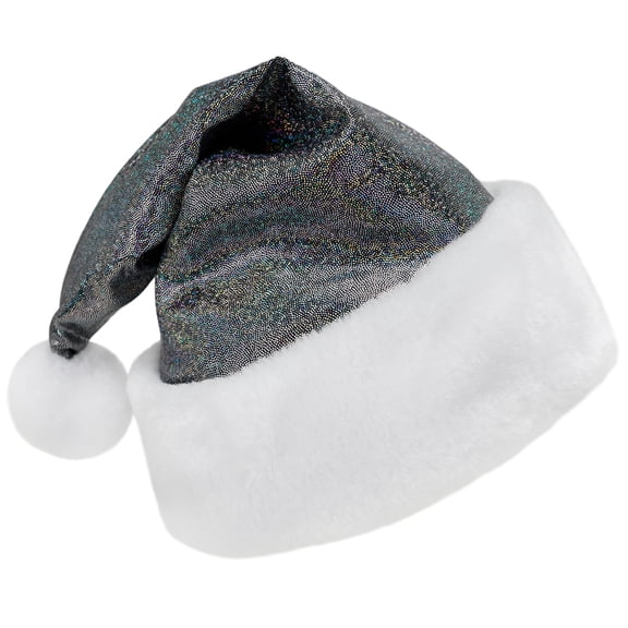 SeasonsTrading Sparkly Black Santa Hat - Fun Holiday Xmas Christmas Costume Party Hat