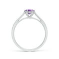 thumbnail image 2 of ANGARA Natural Tapered Shank Amethyst Solitaire Ring with Diamonds in 925 Sterling Silver for Women (Size-5mm) | February Birthstone, Anniversary, Jewelry Gift for Women | Natural Amethyst Ring, 2 of 9