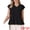 Black, variant on DARING DIVA Women's Peplum Tops Short Sleeve V Neck Blouse Cotton Loose Tie Back S Blue