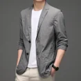 thumbnail image 3 of Traje de ocio para hombre, ropa de protección solar transpirable fina, abrigo de traje pequeño de moda, primavera y verano, 3 of 5