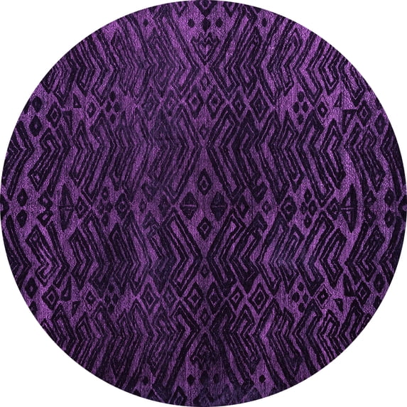 Ahgly Company Indoor Round Abstract Pink Modern Area Rugs, 8' Round