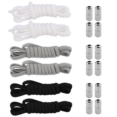 

6pairs Long Elastic Shoelaces Without Tying Laces Easy Install Quick Release