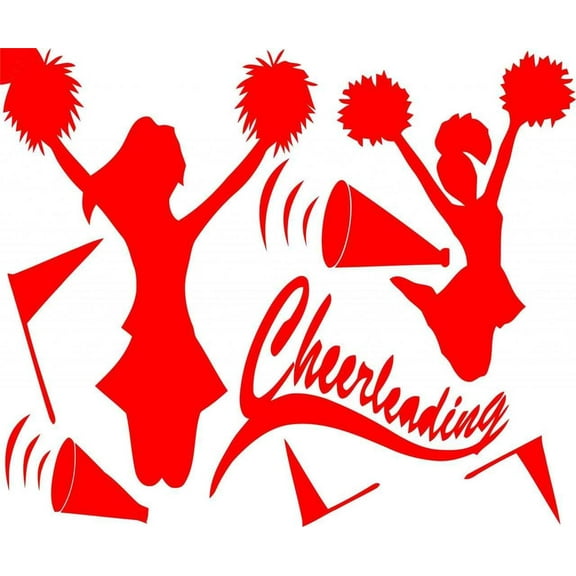 Cheerleading - Wall Decal Picture Art Image Design - Color=As Seen - Size=20"X20" - Living Room - Peel & Stick Sticker - Vinyl Wall Decal