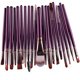 thumbnail image 3 of Heytea, paquete de 20 piezas, esponja cosmética para sombra de ojos, delineador de ojos, cejas, labios, nariz, base, polvo, juegos de brochas de maquillaje (café + morado), 3 of 4