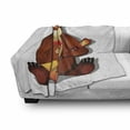 thumbnail image 3 of Funny Bear Soft Flannel Fleece Throw Blanket, National Russian Instrument Balalaika String Music with Ethnic Scarf, Cozy Plush for Indoor and Outdoor Use, 50" x 60", Cinnamon Multicolor, by Ambesonne, 3 of 6