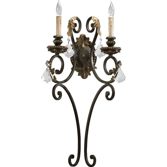 Quorum Lighting Rio Salado 2-Light Toasted Sienna/Mystic Silver Incandescent Wall Sconce