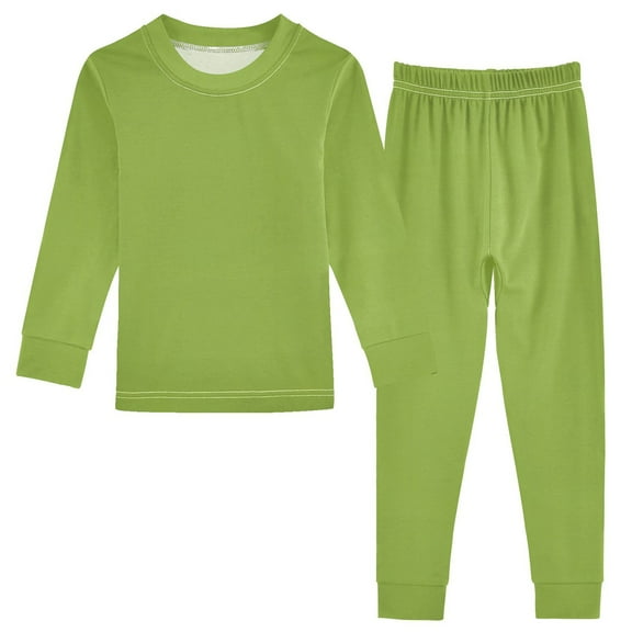 joogoo Green 2 Piece Long Sleeve Tee and Pants Cotton Pajama Set 5Y