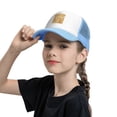 thumbnail image 5 of PAYOHTO Kids Vintage Globe Compass World Map Baseball Hat Back Adjustable Mesh Breathable Hats Sky Blue Trucker Cap Outdoor Fishing Sun Caps for Boys or Girls ages 4-10, 5 of 9