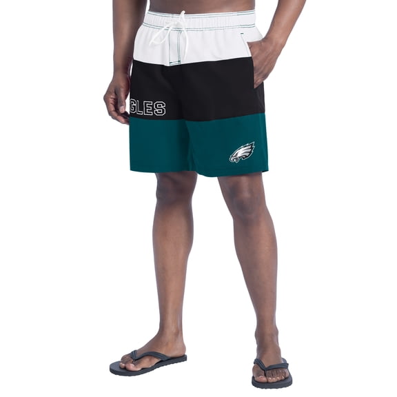 Men's G-III Sports by Carl Banks  Midnight Green/Black Philadelphia Eagles Sunrise Volley Swim Shorts