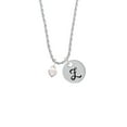 thumbnail image 2 of Delight Jewelry Silvertone Mini Smooth Heart Silvertone Script Initial Disc - Z - Charm Necklace, 20"+3", 2 of 4