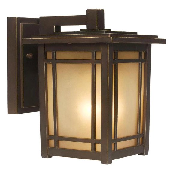 Home Decorators Collection Port Oxford 8.12 in. 1-Light Oil-Rubbed Chestnut Hardwired Outdoor Wall Light Lantern Sconce