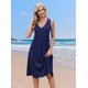 thumbnail image 2 of Vestido Zeagoo A Line Beach con bolsillos, casual, cuello en V para verano, 2 of 6