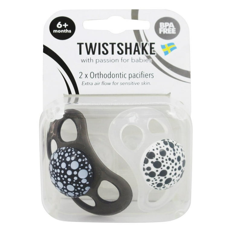 Twistshake - Orthodontic Pacifiers 6 Months+ Black & White - 2 Pack
