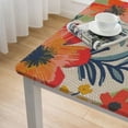 thumbnail image 4 of BANET Rectangle Decorative Tablecloth Washable and Reusable Table Cloth Cover for Indoor and Outdoor ( Poppy Flowers ) white, 4 of 7