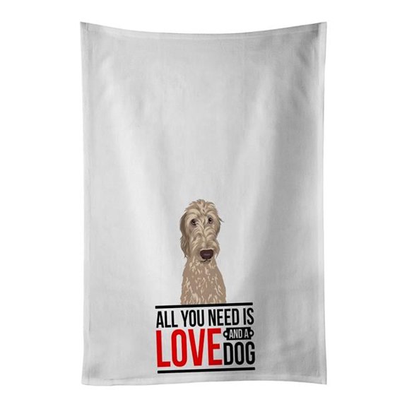 Carolines Treasures WDK3643WTKT 28 x 19 in. Unisex Doodle Fawn No.4 White Dish Towels Kitchen Towel - Set of 2