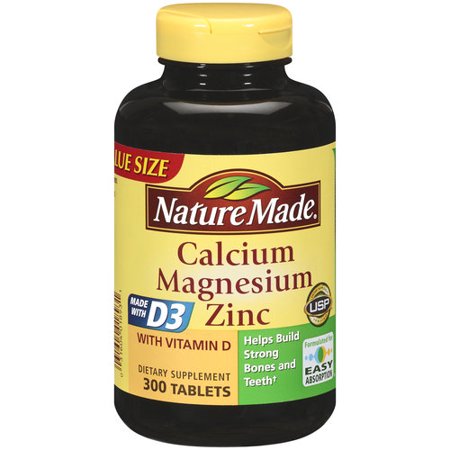 Nature Made Calcium Magnesium Zinc Tablets With Vitamin D, 300ct ...