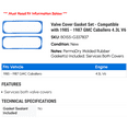 thumbnail image 2 of Valve Cover Gasket Set - Compatible with 1985 - 1987 GMC Caballero 4.3L V6 1986, 2 of 2