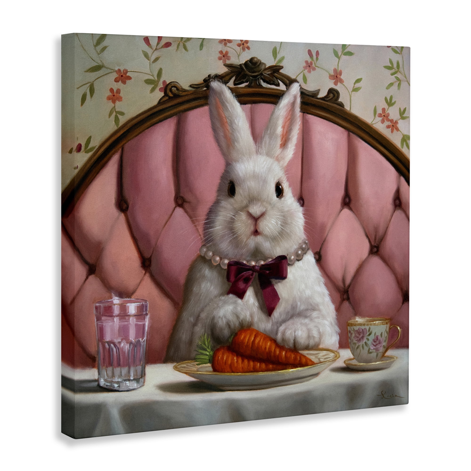 Stupell Industries Bun Appetit Rabbit Dining Canvas Wall Art, design by Lucia Heffernan