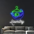 thumbnail image 4 of Handmadetneonsign Laundry Open Neon Sign, Wardrobe Hanger Wall Art Decor, Laundry Clothing Wall Decor, 4 of 5