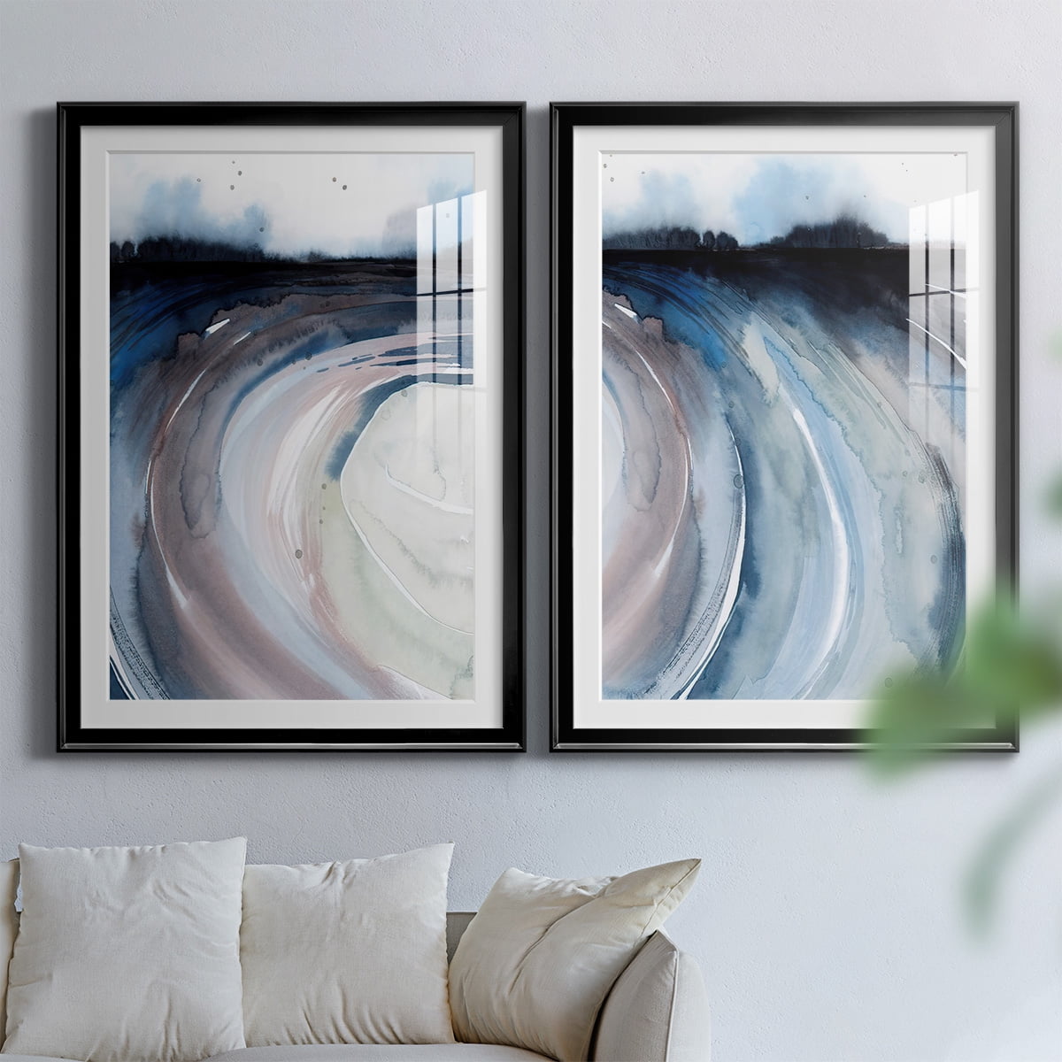 Wexford Home Geode Valley I Premium Framed Print, 26.5" x 36.5" - Ready to Hang, Black (Set of 2)