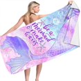 thumbnail image 3 of YAOMOBB Beach Towel Soft Mermaid Pattern Beach Towel Absorbent Microfiber Towel for Daily Use, 3 of 6