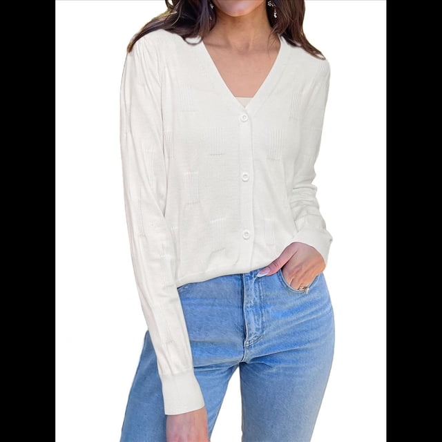 Cárdigan Corto Suave para Mujer, Suéter Informal Tipo Chal S