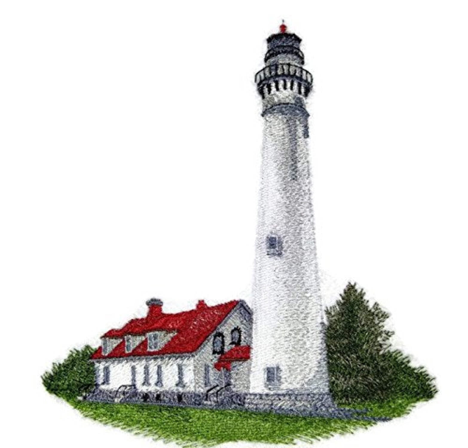Custom and Unique Lighthouse[Wind Point Lighthouse] Embroidered Iron on/Sew patch [6.3"6"]