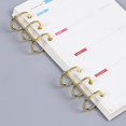 thumbnail image 1 of Gold Creative Metal Loose Leaf Book Binder Hinged Rings Scrapbook Clips, 1 of 5