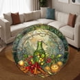 thumbnail image 3 of Circle Area Rug, Christmas Cucumber Pickle1 Washable Non-Slip Floor Carpet, Soft Rug for Living Room Bedroom Decor 59 Inch, 3 of 6