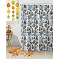thumbnail image 3 of Blue Pumpkin Shower Curtain Set ，Waterproof Fabric Shower Curtains Pine Cone Watercolor Maple Leaf White Wood Shower Curtains for Bathroom,Bathroom Decor 36"x78", 3 of 7