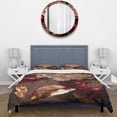 thumbnail image 3 of Designart "Vintage Glamour Gilded Rose IV" Floral Bedding Covert Set - Traditional Pink Bed Set With 2 Shams, 3 of 6