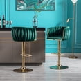 thumbnail image 4 of Set of 2 Velvet Bar Stools in Main Green | Swivel and Mechanical Lifting for Versatile Spaces | Ergonomic Seating with Foam Filling, 4 of 6
