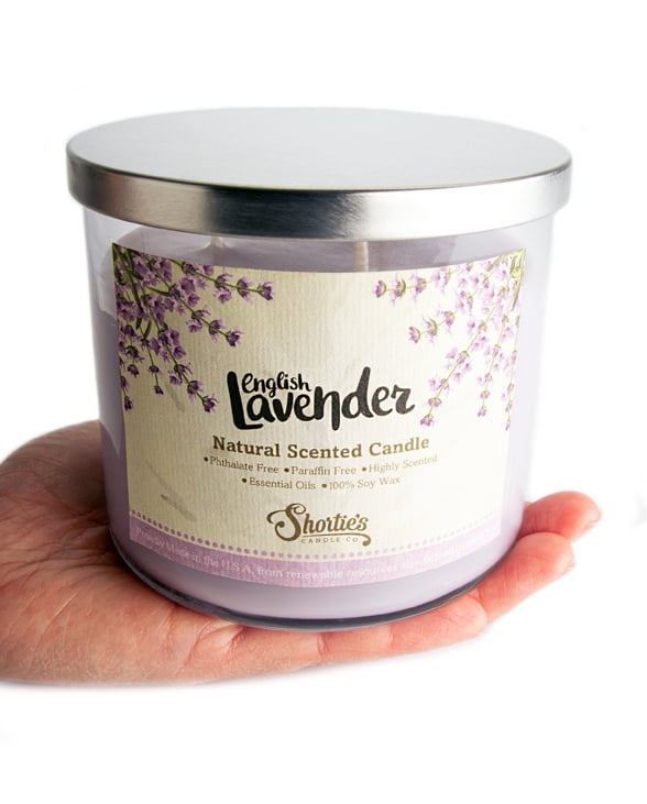 English Lavender Scented 3 Wick Candle - All Natural - Made with 100% Responsibly Sourced Soy and Essential Fragrance Oils - Phthalate & Paraffin Free, Vegan, Non-Toxic