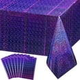 thumbnail image 1 of LAICAIW 8 Pack Iridescence Plastic Tablecloths Shiny Disposable Laser Rectangle Table Covers Holographic Foil Tablecloth Iridescent Party Decoration Birthday Bridal Wedding Christmas 54" x 108"(Purp, 1 of 7