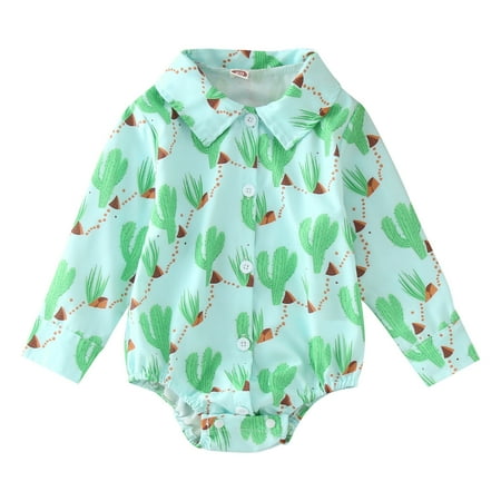 

B91xZ Baby Bodysuit Baby Boys Girls Long Sleeve Cartoon Prints Romper Bodysuits Jumpsuit Clothes (Sizes 2-3 Years)