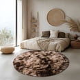 thumbnail image 5 of ZENELESS Small Fluffy Soft Round Rugs for Teen's Room,3x3ft Non-Slip Tie-dye Brown Circular Carpet for Nursery Room,Reading Nook,Home Decor,Girls Boys Room, 5 of 8
