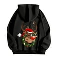 thumbnail image 4 of Fiaer Christmas Hoodie for Women Oversized Reindeer Graphic Xmas Hooded Jackets Full Zip up Drawstring Sweatshirts Long Sleeve Loose Fit Trendy Pocket Tops Black XXXL, 4 of 5