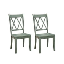 OakvillePark Hollman Dining Side Chair (Set of 2), Teal