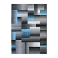 thumbnail image 2 of Emma + Oliver 6x9 Modern Cubist Olefin Accent Rug in Gradient Shades of Black, Gray and Blue with Natural Jute Backing, 2 of 6