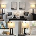 thumbnail image 3 of Table Lamp Set of 2 with USB C+A Ports & AC Outlet, Bedside Lamps, Modern Bedroom Lamps, Silver Lamps for Night Stands Bedroom Living Room,Nightstand Lamp, 3 of 14