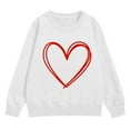 thumbnail image 5 of KAUOD Girls Cute Heart Print Sweatshirts Long Sleeve Crew Neck Ribbed Cuffs Pullover Tops Teen Kids Cotton Soft Clothes, 5 of 6