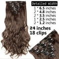 thumbnail image 3 of Extensions de Cheveux à Clip Intégral 17” Bouclées 8 Pcs Synthétiques 8 Pcs 18 Clips Postiche Longue Ondulation Design Tendance pour Femmes Dames Filles Blond Cendré Mélange Blond Délavé-140g, 3 of 4