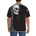 thumbnail image 3 of Naloa Gothic Skull Drape Men's Loose Fit Cuban Collar Short-Sleeve Shirt, Hawaiian Shirts, Mens Shirts Casual for Everyday Wear Outings-4X-Large, 3 of 5
