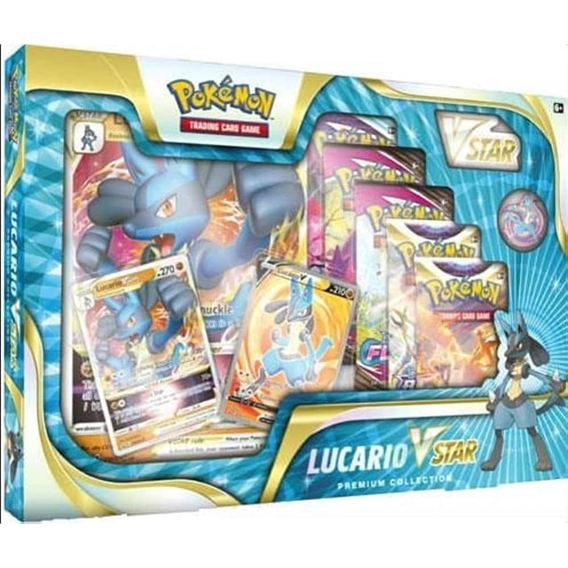 Pokemon Lucario Vstar Premium Collection Box - 6 paquetes de refuerzo