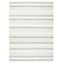SAFAVIEH Kenya Winchester Striped Wool Area Rug, Ivory/Grey, 8' x 10'