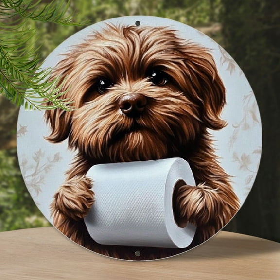 Adorable Highland Cow Toilet  Holder:  Round Sign, Perfect for Home, Bathroom, Coffee Shop, or Door Decoration - Artistic and Whimsical Gift
