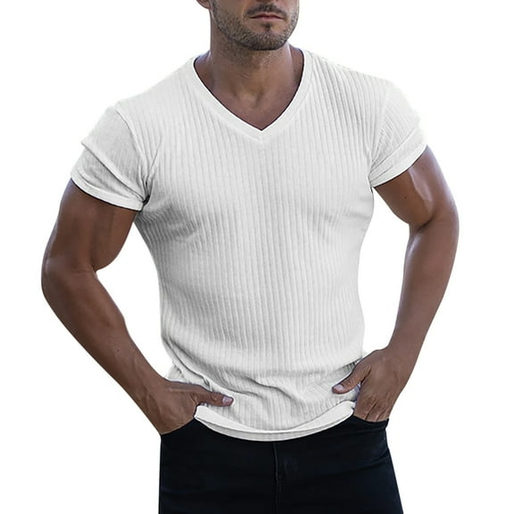 V Neck Casual Short Sleeved Summer Knit T Shirt Mens Polyester Spandex Shirt T Shirts Men Men Graphic T Shirts Mens T Shirt Men T Shirts Casual Short Sleeve Tall Mens Shirts Mens Size Medium Shirts