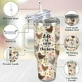 thumbnail image 2 of 40oz Rooster Floral Stainless Steel Tumbler with Straw & Handle - Vacuum Insulated Travel Mug Water Bottle, Gift for Women, 2 of 6